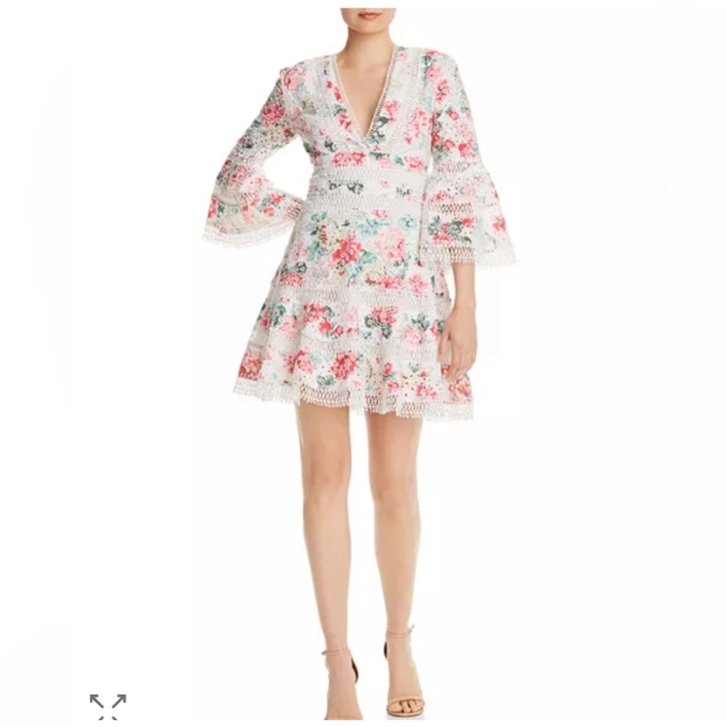 Aqua For Bloomingdales Eyelet Floral Mini Dress